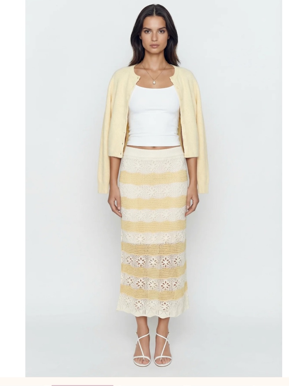 NWT Miou Muse Crochet Knit Skirt Small - Picture 3 of 6